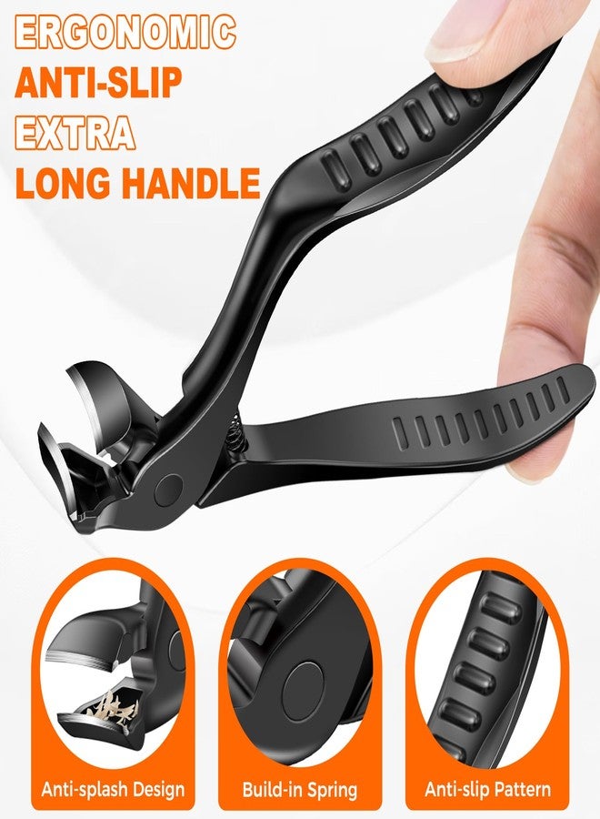 درمود مقص أظافر القدم من DRMODE لكبار السن، مقص أظافر قدم ذو مقبض طويل ورأس مائل للأظافر السميكة لكبار السن بفتحة واسعة، مقص أظافر أصابع كبير شديد التحمل للرجال والنساء مع ماسك - Image 4